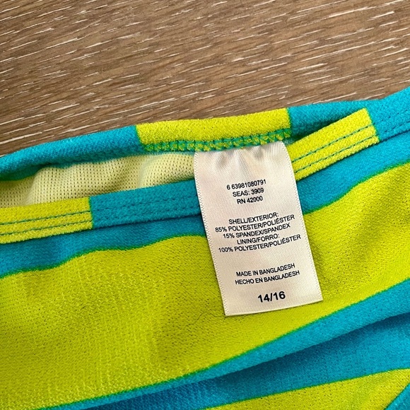 🆕Joe boxer NWT striped girl’s size 14/16 racer back 2 piece swimsuit beach - Picture 10 of 10